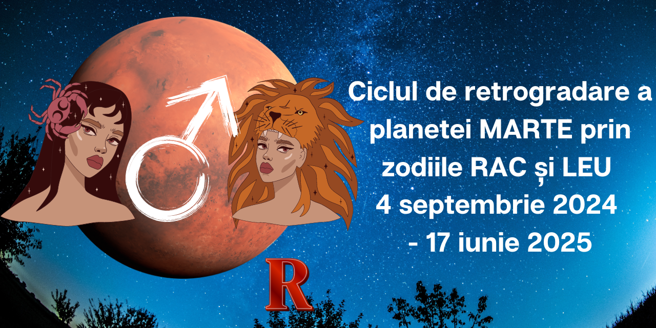 Ciclul de retrogradare a planetei Marte prin zodiile Leu și Rac I 4 septembrie 2024 – 17 iunie 2025