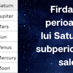 Firdaria perioada lui Saturn și sub perioadele sale